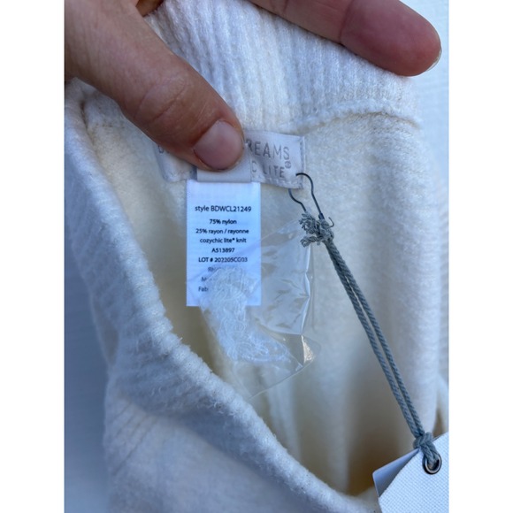 NWT Barefoot Dreams Knit Lounge Pants Cream High Rise Elastic Waist XS - Picture 7 of 7